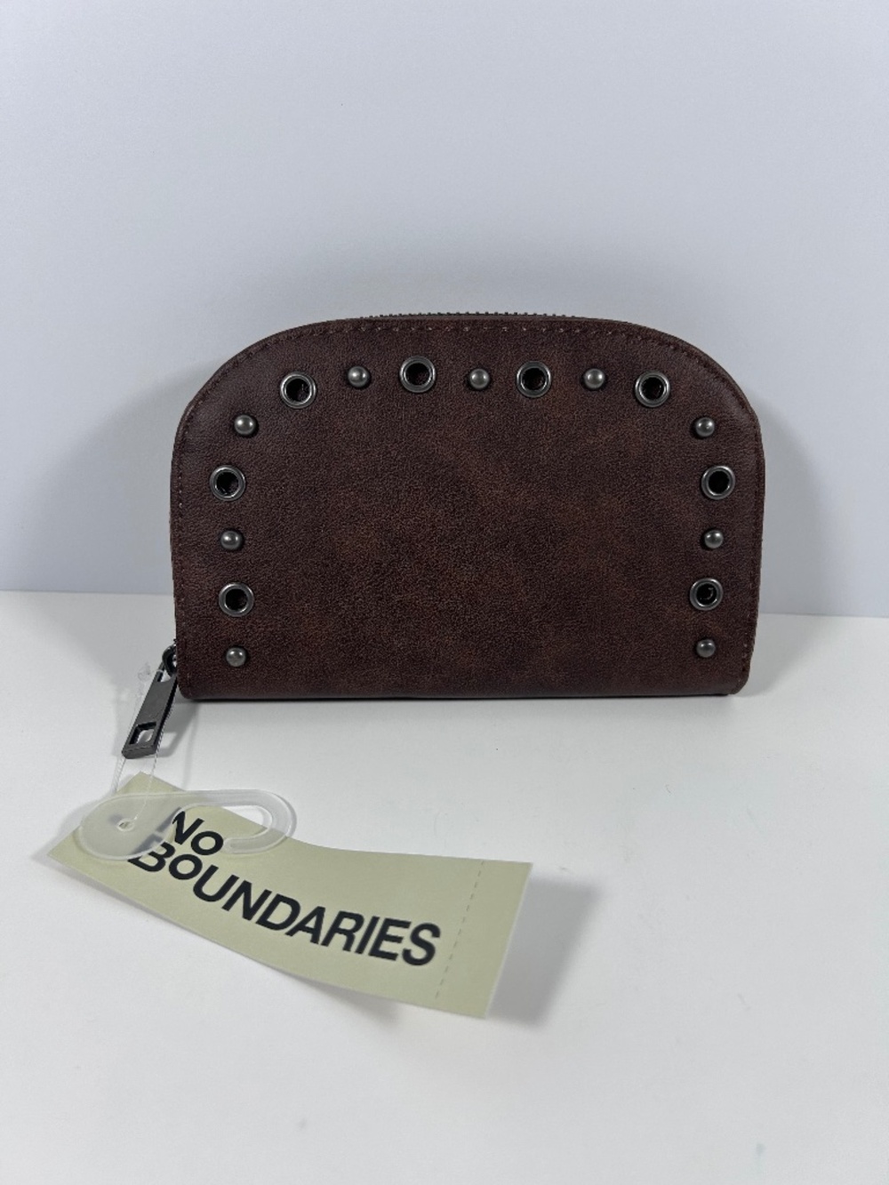 Tan/Brown Western minimal Distressed eyelet wallet/card holder No Boundaries-NEW